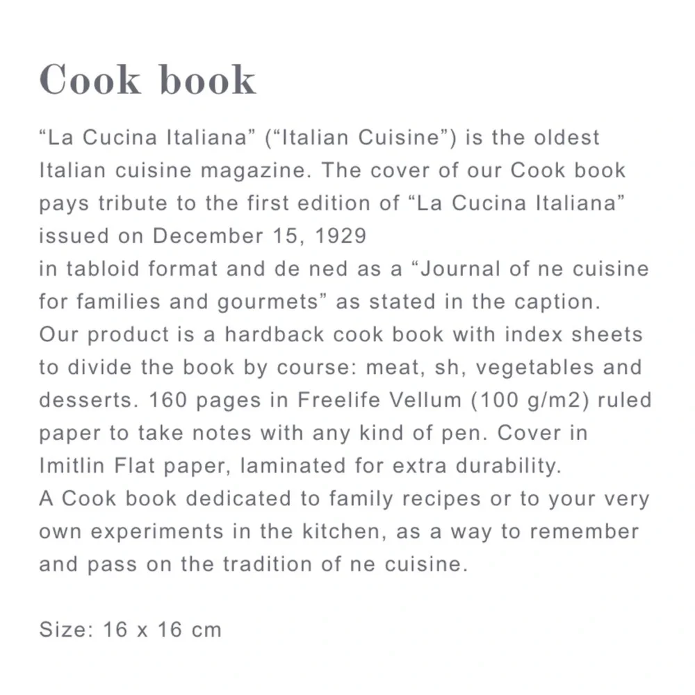 La Cucina Italiana Cook Book